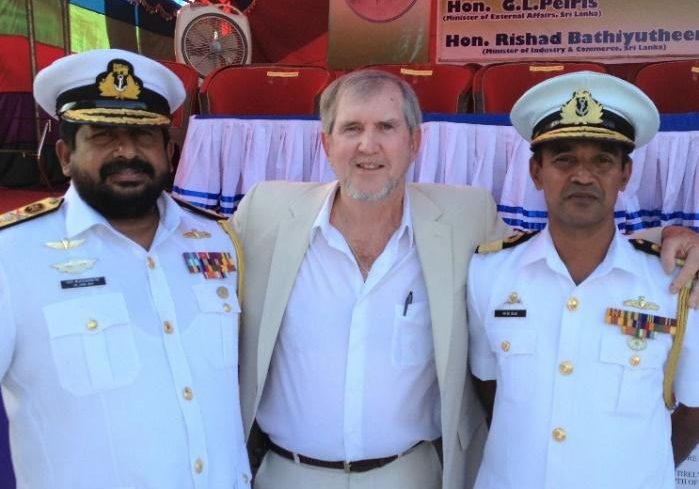 Pictured Left To Right, Admiral Ravindra Wijegunaratne, Joe Farrell, And Commander Piyal De Silva. The Admiral Ravindra Was In Charge Of The Naval Northern Command With Navy Special Ops.